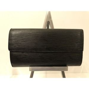 LOUIS VUITTON Black Epi Sarah Wallet with Gold Hardware, Vintage LV